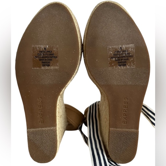 Express Women's Espadrille Wedge Platform Sandals Ribbon ankle Lace up sz:6 - Picture 11 of 13